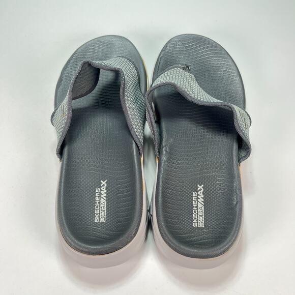 Skechers Goga Max Gray Casual Slip On Thong Flip Flops Sandals Women's Size 8 - Picture 8 of 10